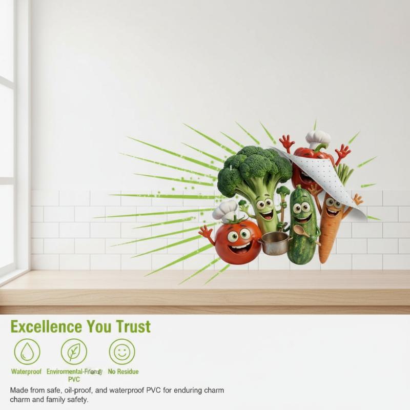 Home Decor Wall Stickers - Expressive Emotion Vegetable Wall Stickers for