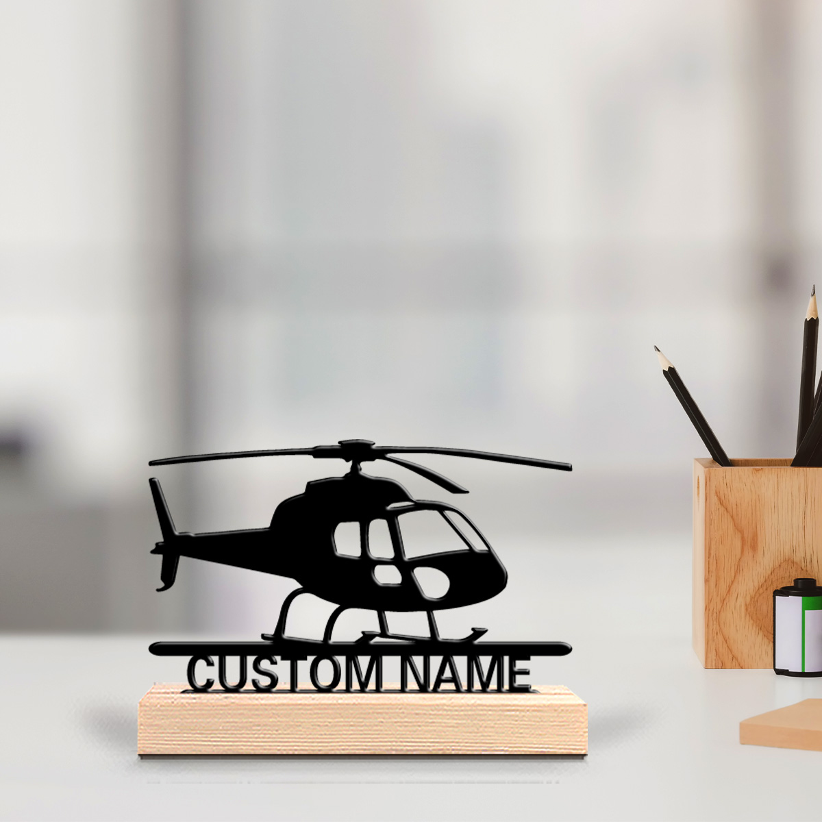 Home Decor Com - 1pc Weird Personalized Custom Helicopter Metal