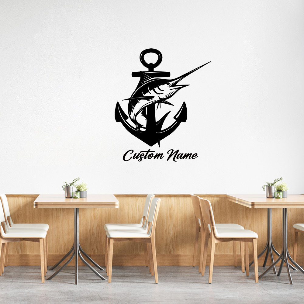 Home Decor Wall Stickers - 1PC Excellent Swordfish Personalized Text Wall