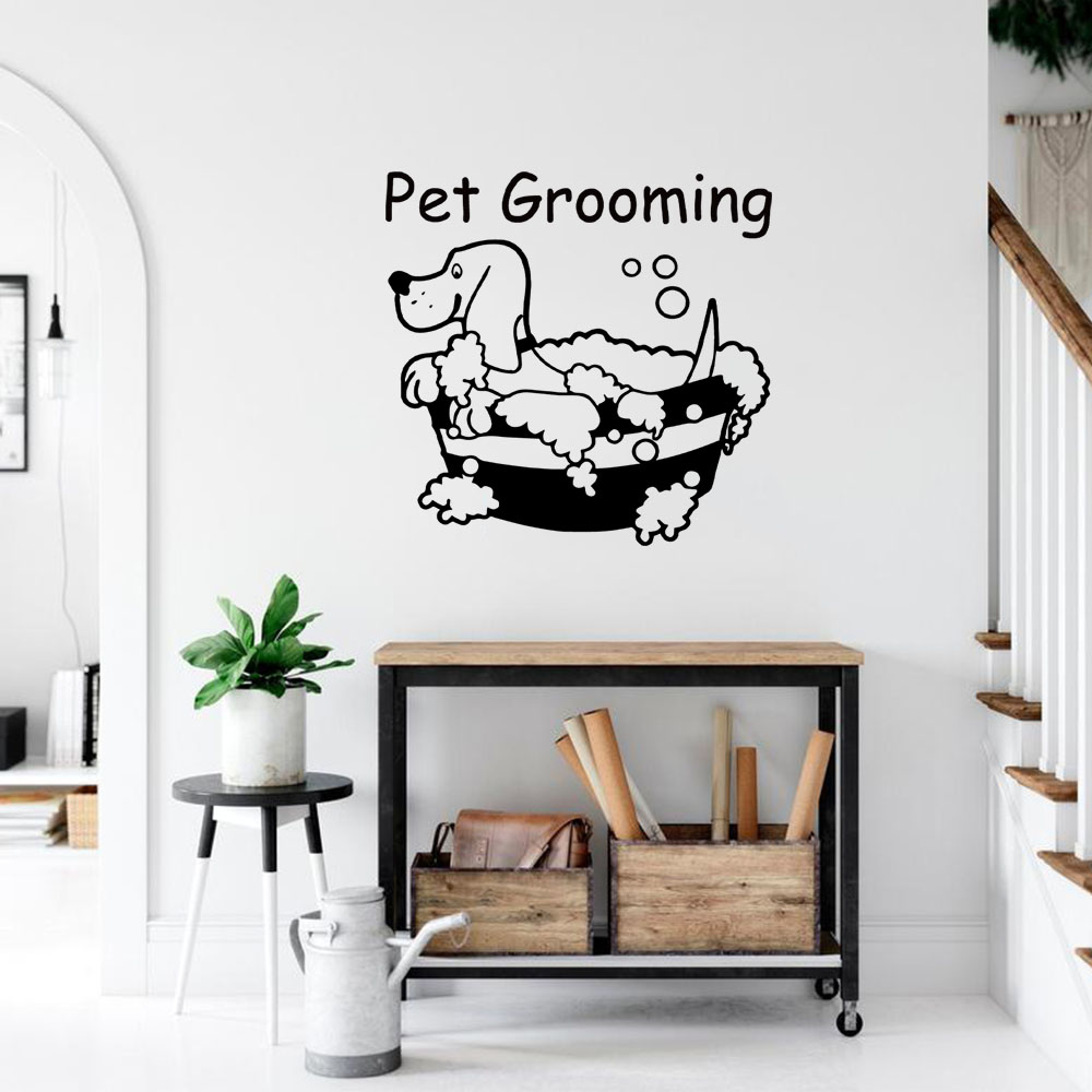 Home Decor Wall Stickers - 1PC NEW Pet Grooming Custom Text