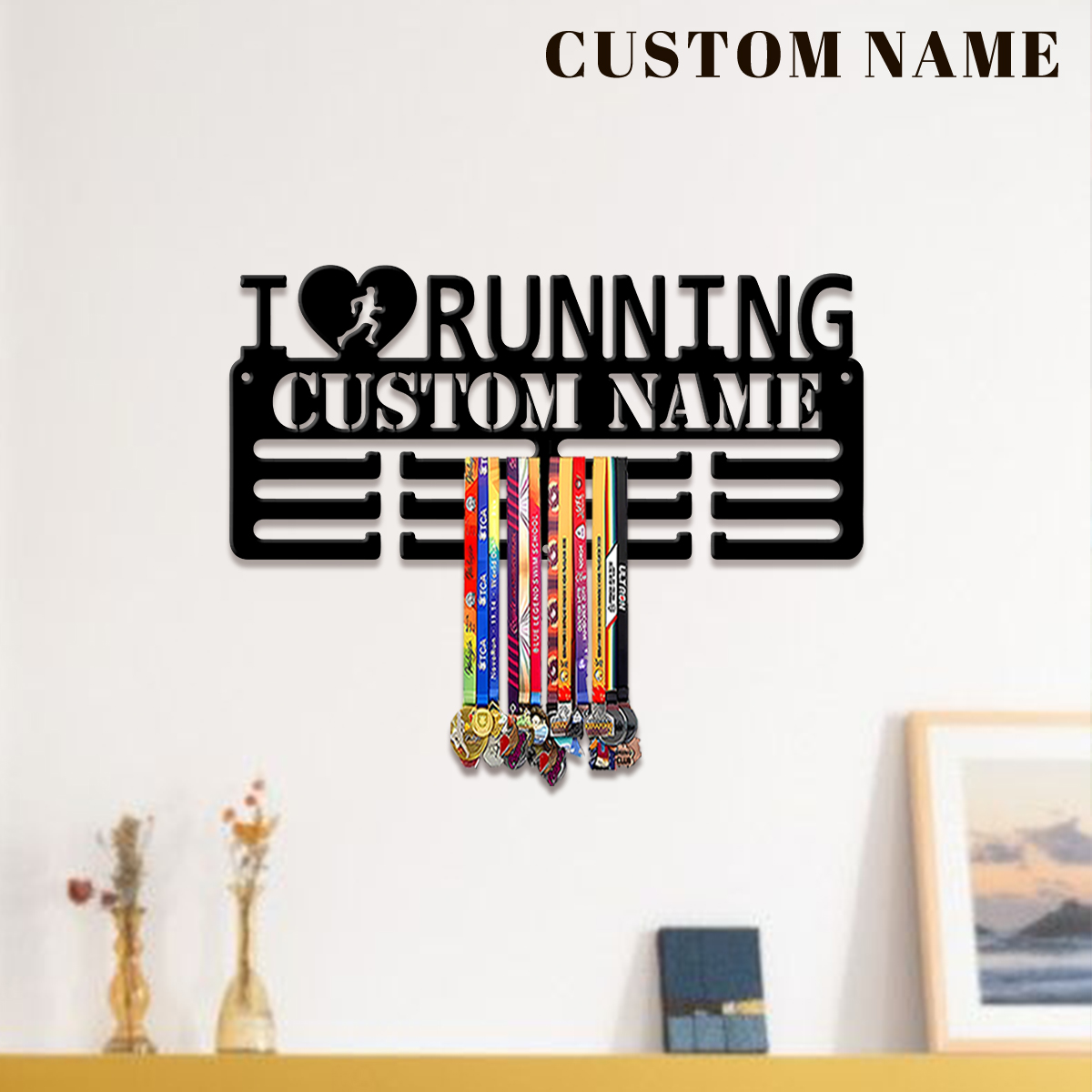 Home Decor Com - Custom I Love Running Metal Medal