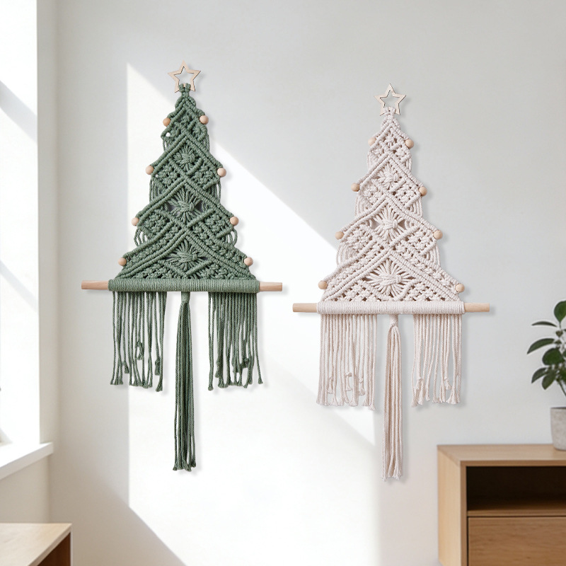 Macaron Hand Woven Christmas T - Macrame Wall Hanging ulasan dan harga
