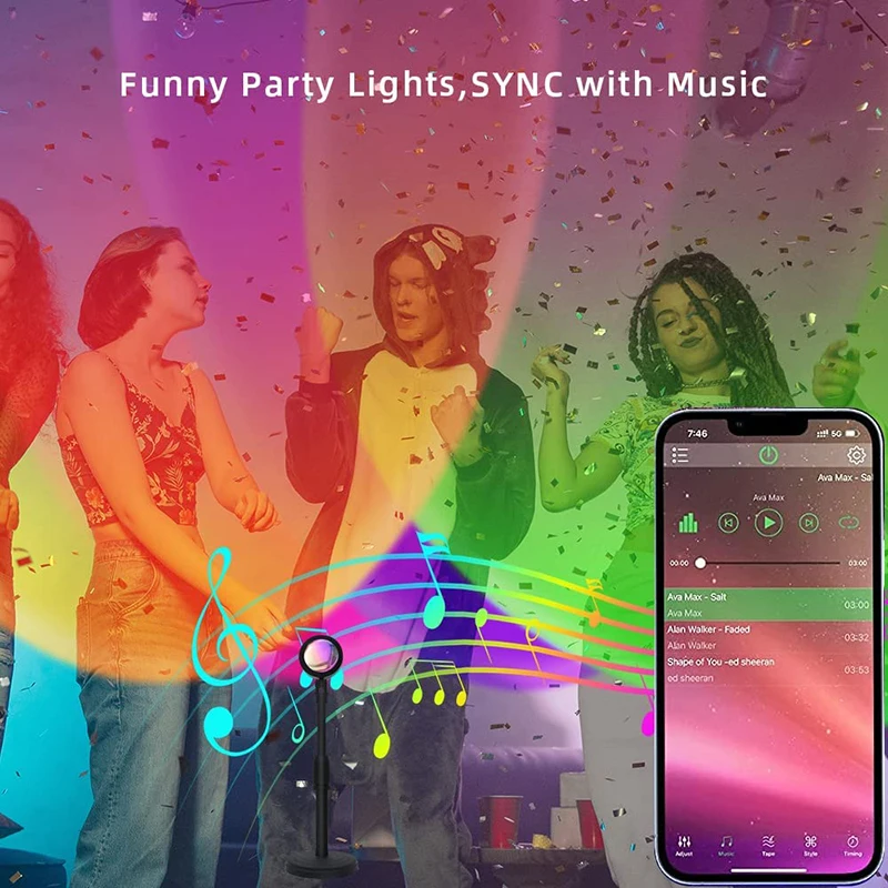 Smart LED Sunset Lamp Colorful - Home Decor App Free ulasan dan harga