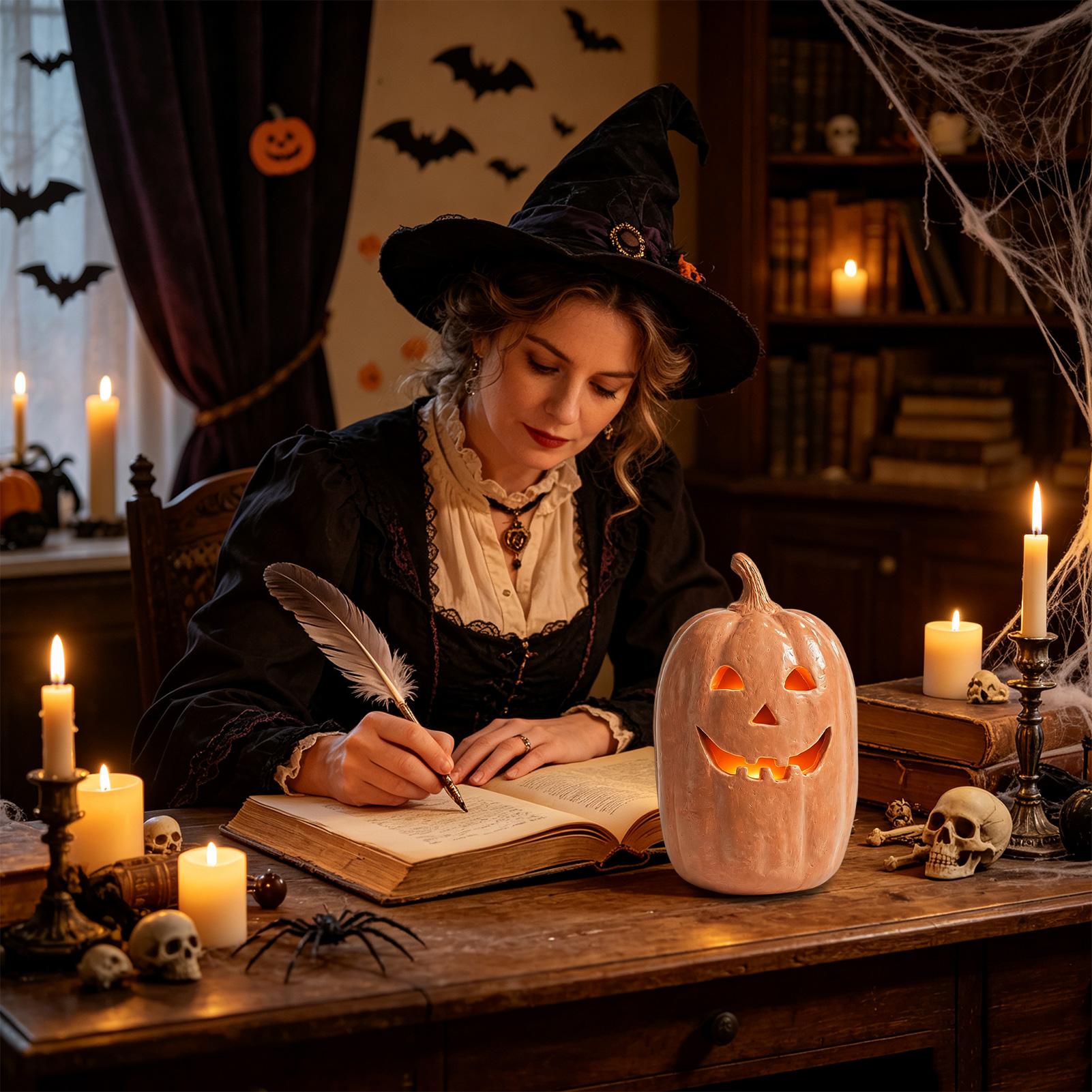 Spooky Pumpkin Lanterns Pumpki - Home Decor Resin ulasan dan harga