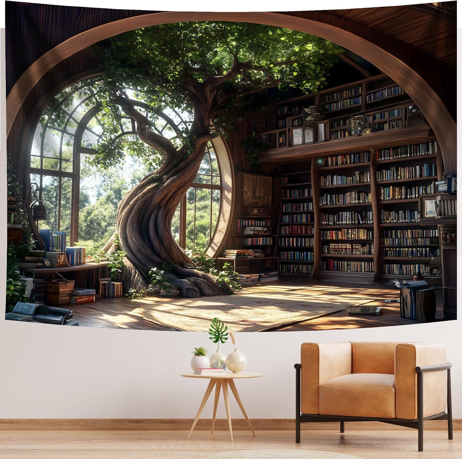 Magic School Bookshelf Tapestr - Home Decor Medieval ulasan dan harga