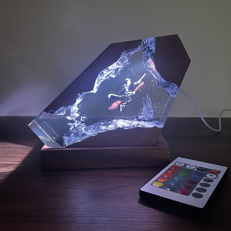 Wood Resin Epoxy Lamp Wizard B - Home Decor Resin ulasan dan harga