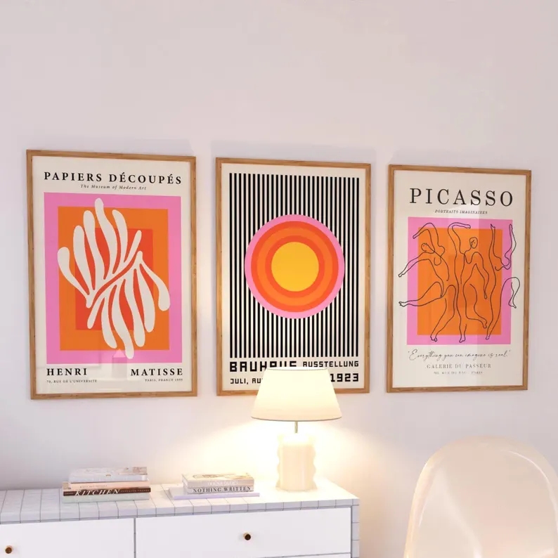 3pcsModern Orange  Bauhaus And - Home Decor Nepal ulasan dan harga
