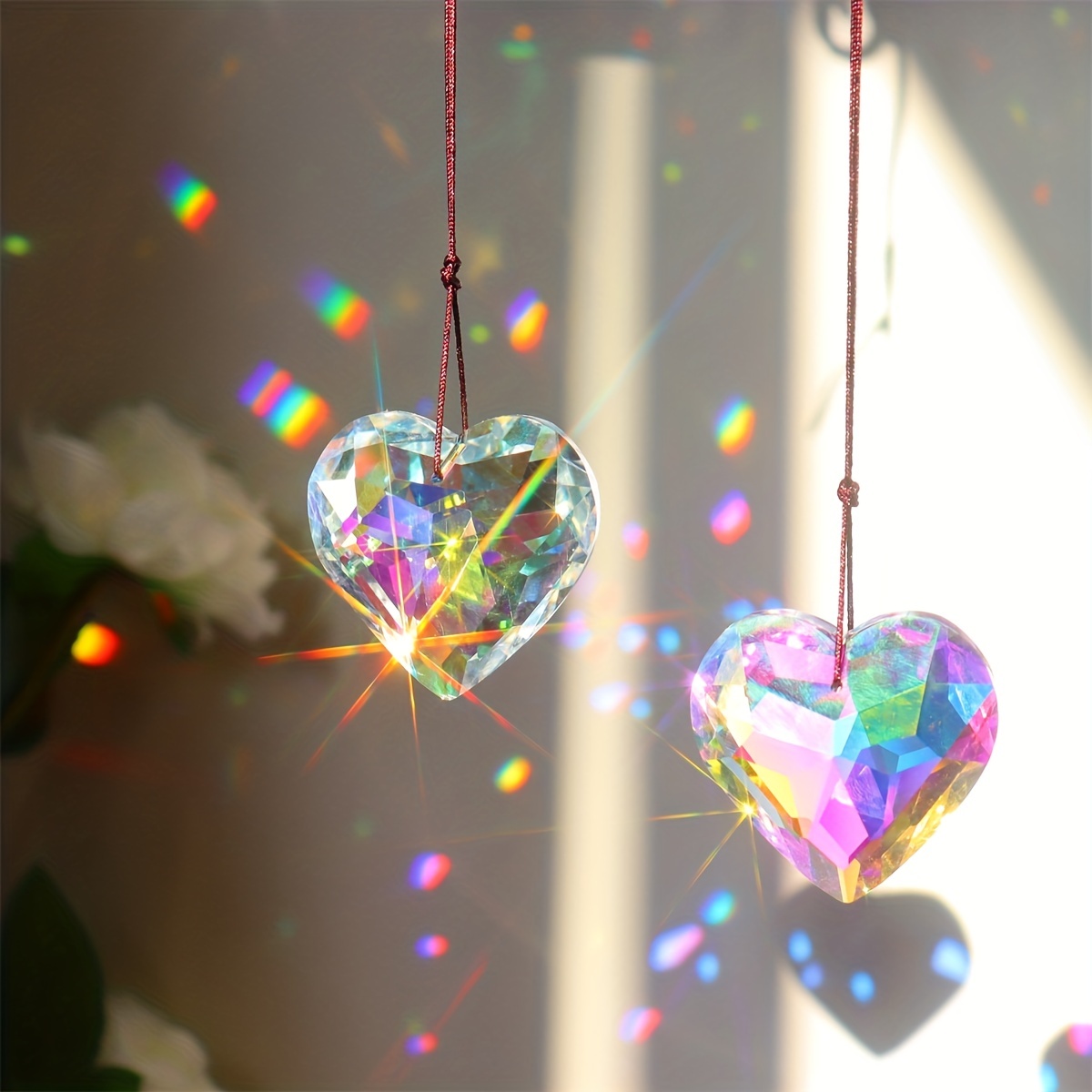 1pc Crystal Peach Prism Pendan - Crystal Sun Catcher ulasan dan harga
