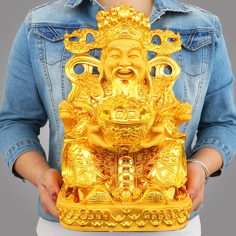 Feng Shui Gold God of Wealth L - Home Decor Resin ulasan dan harga
