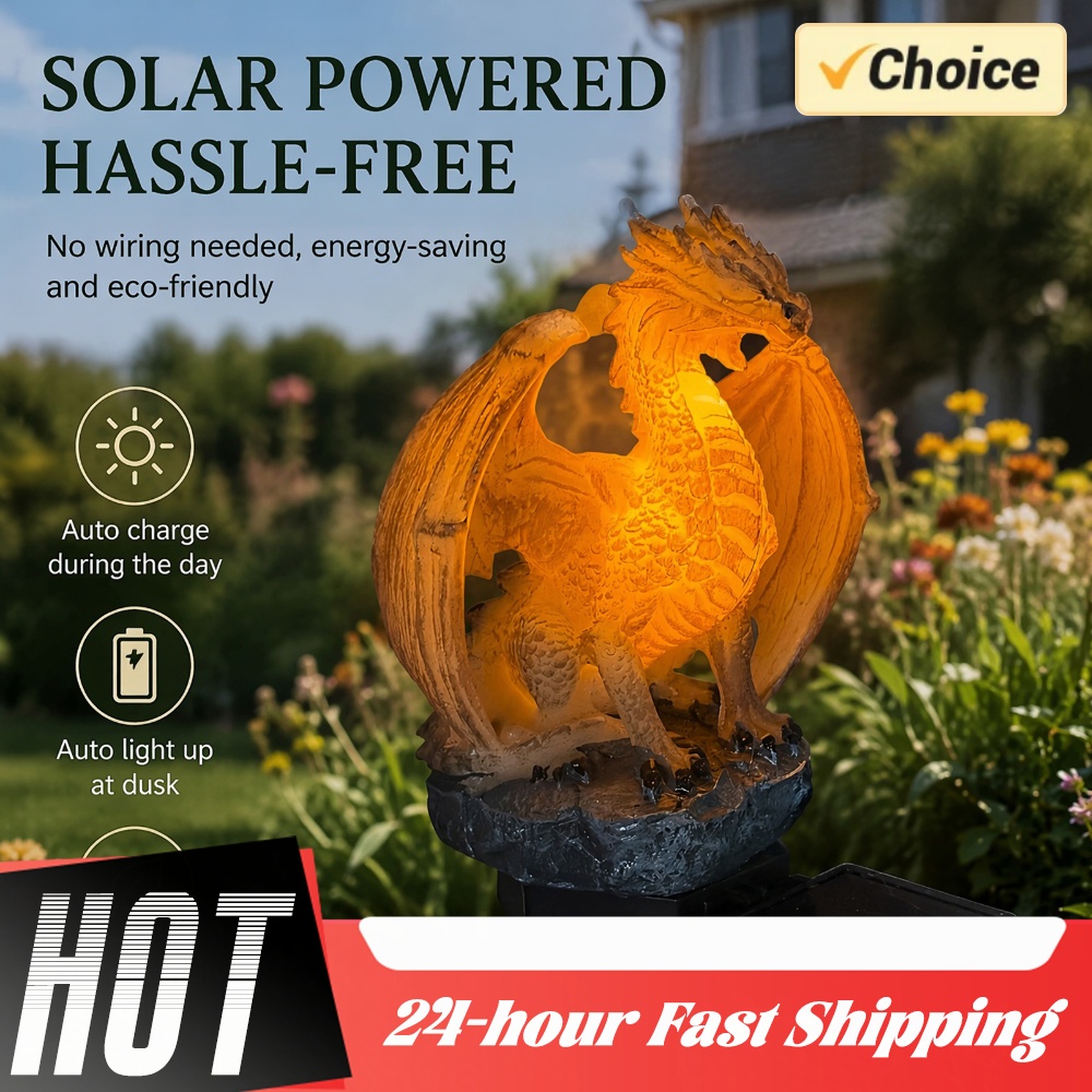 Dragon Solar Garden Light Ener - Home Decor Resin ulasan dan harga