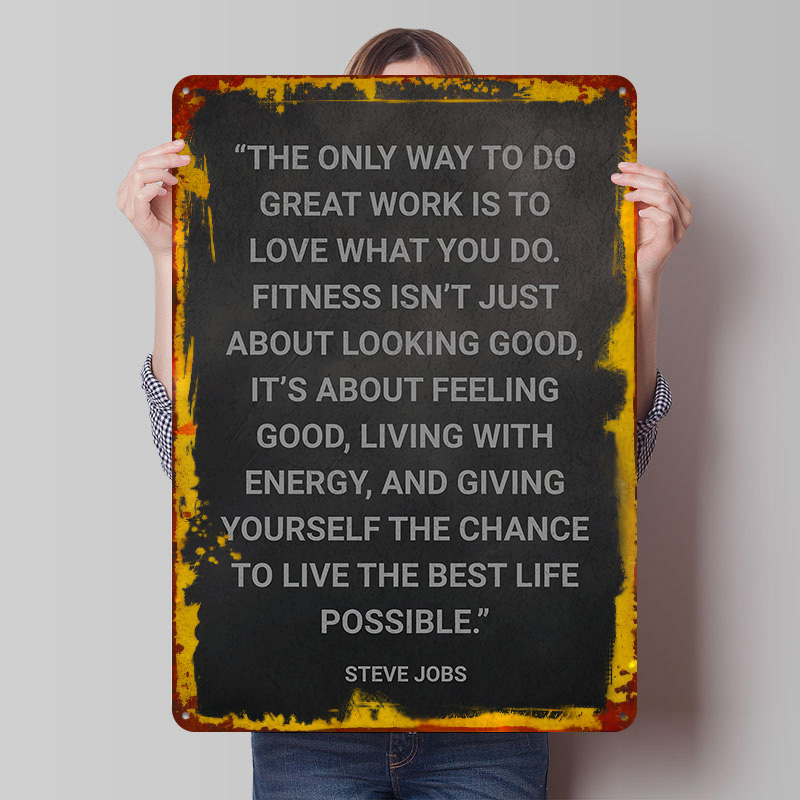 Steve Jobs Fitness Quote Metal - Home Decor Jobs ulasan dan harga