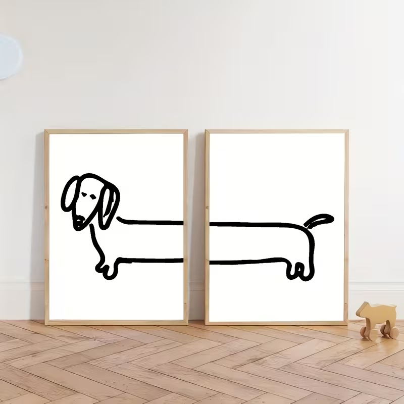 2PCS Modern Dachshund  Funny D - Home Decor Nepal ulasan dan harga