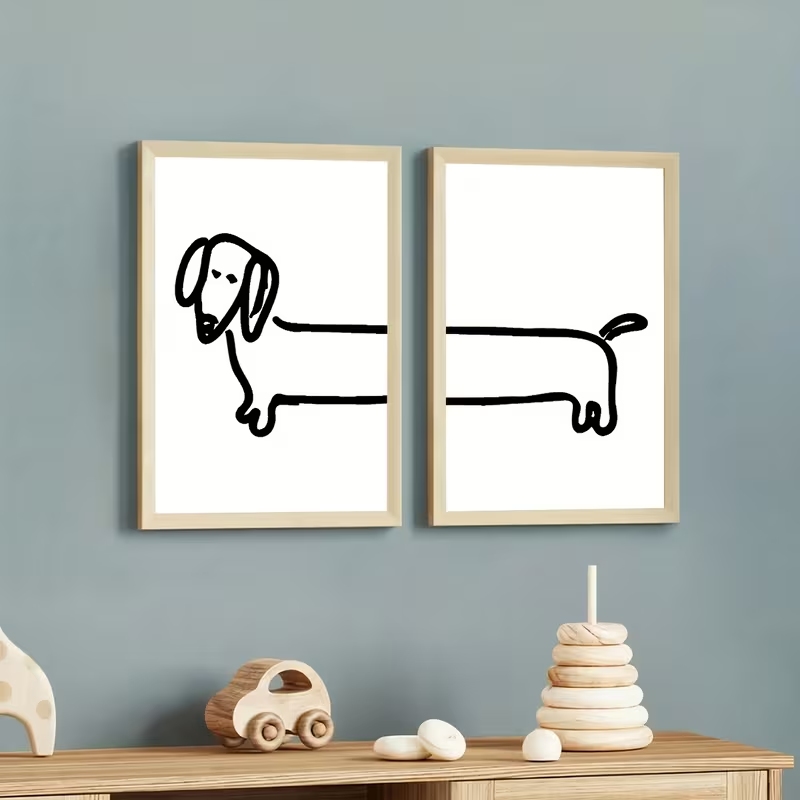 2PCS Modern Dachshund  Funny D - Home Decor Nepal ulasan dan harga