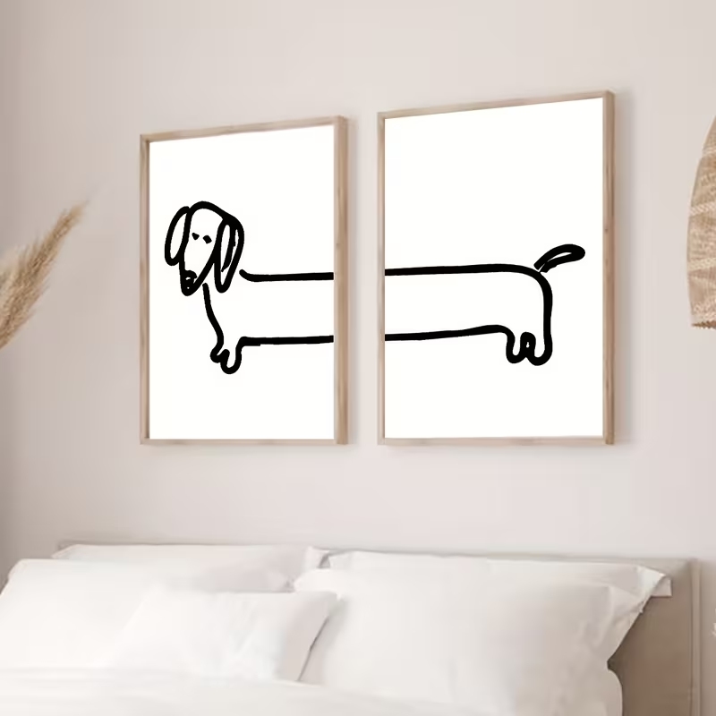 2PCS Modern Dachshund  Funny D - Home Decor Nepal ulasan dan harga