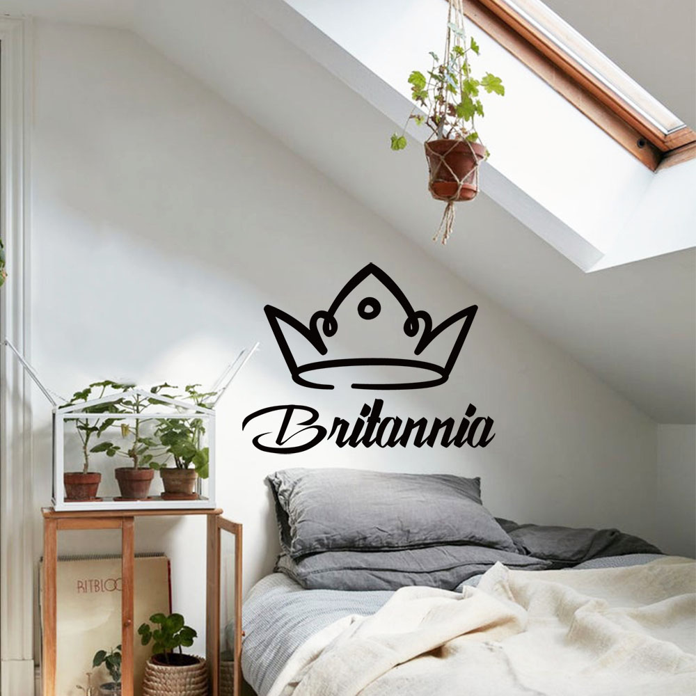 1PC Romantic Crown Customizabl - Home Decor Wall Stickers ulasan dan harga