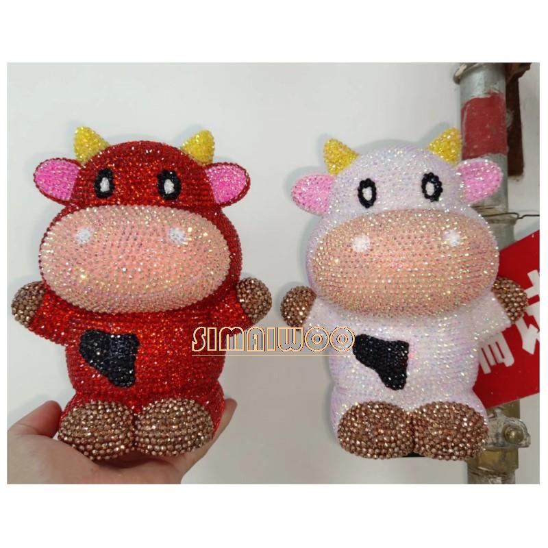 DIY Rhinestone Art Cow Doll To - Home Decor Exhibition ulasan dan harga