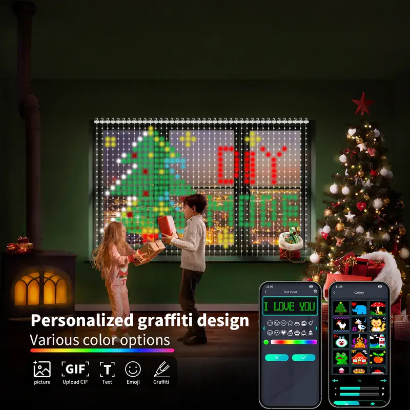 2*2M/3*3M 400LED Smart Curtain - Home Decor App Free ulasan dan harga