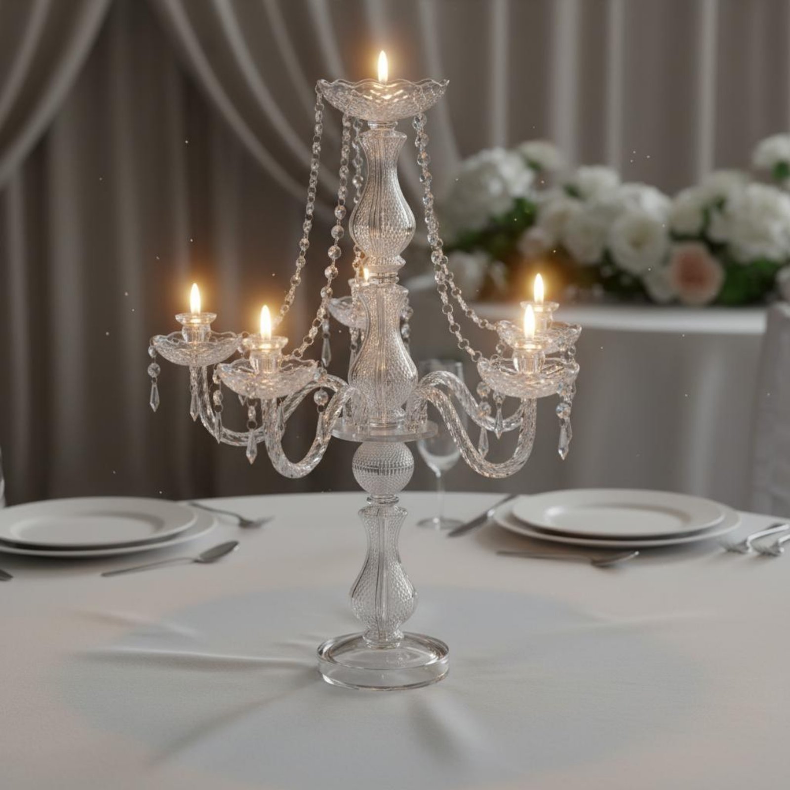 Crystal Candelabra Elegant Wed - Home Decor Luxury ulasan dan harga