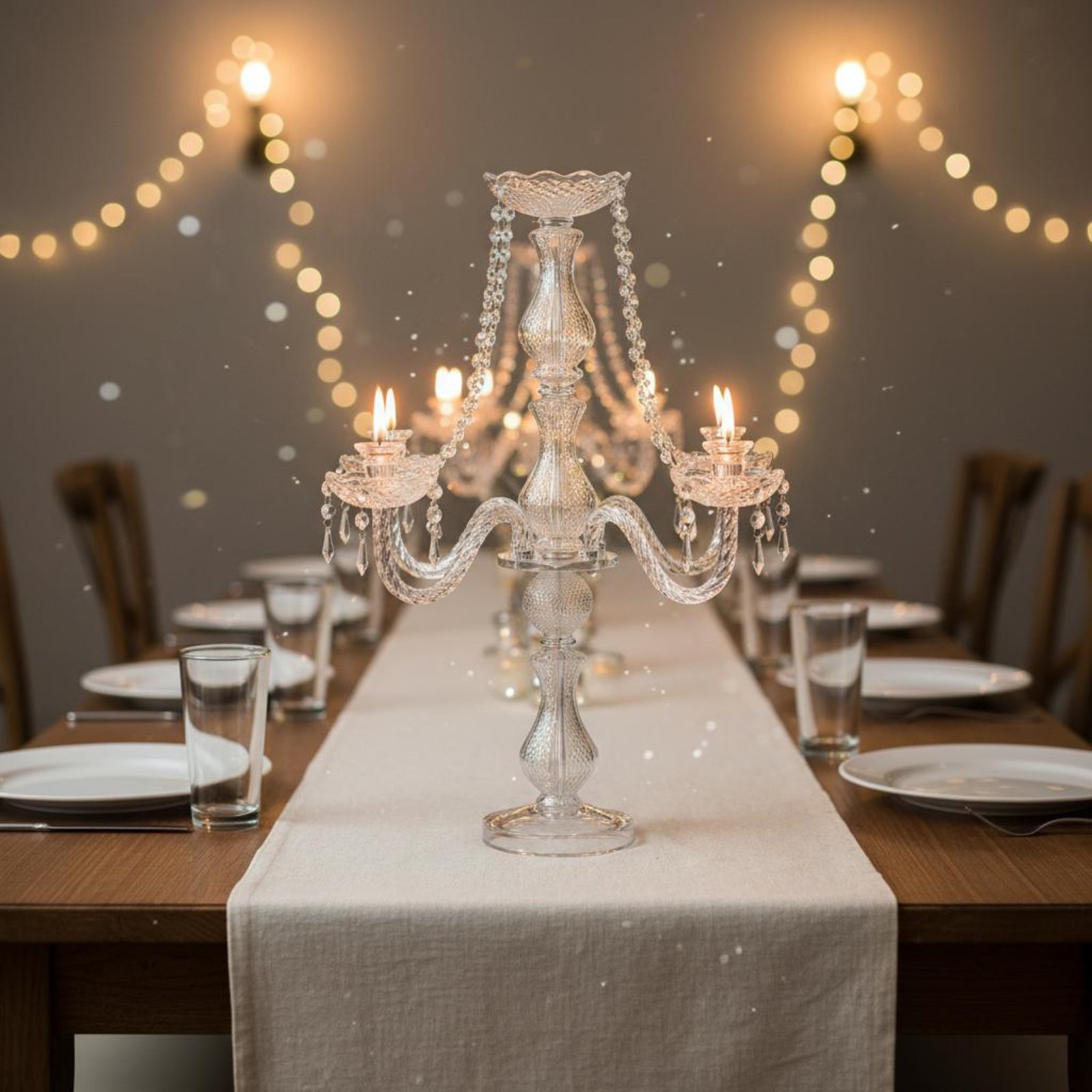 Crystal Candelabra Elegant Wed - Home Decor Luxury ulasan dan harga
