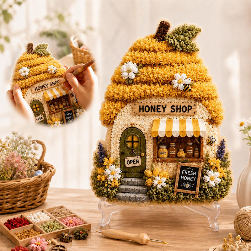 3D Mushroom House Poke Art DIY - Home Decor Com ulasan dan harga