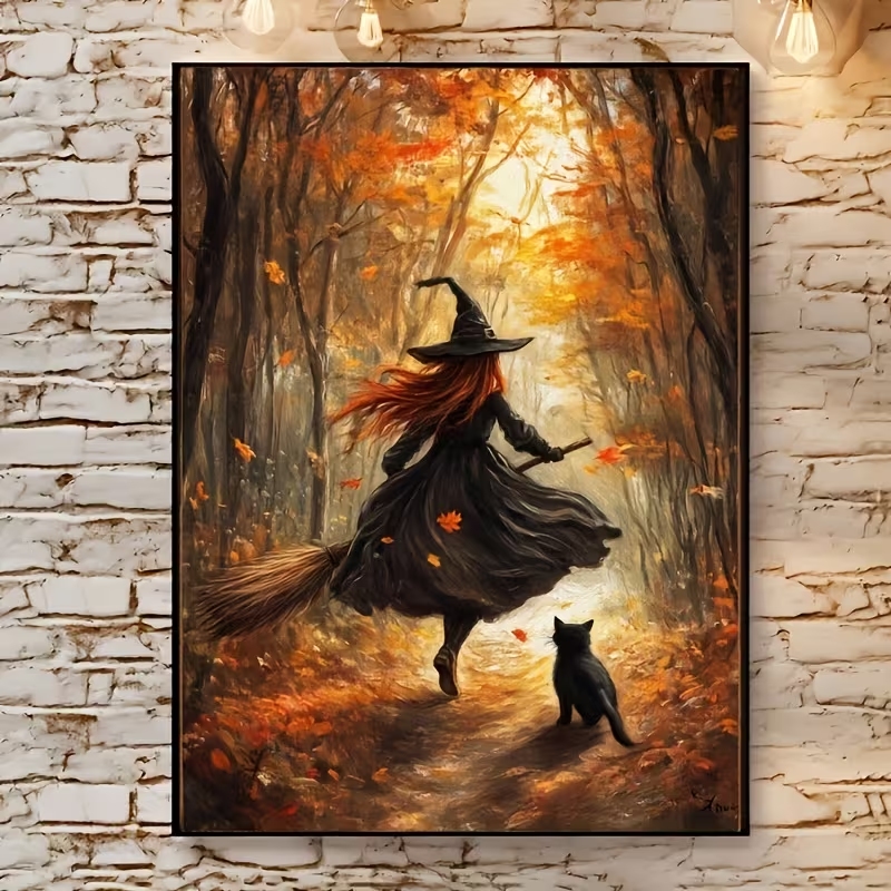 Retro Alloween Autumn Witch On - Home Decor Nepal ulasan dan harga