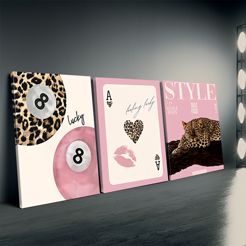 3pcs Leopard Cheetah Canvas Wa - Home Decor Luxury ulasan dan harga