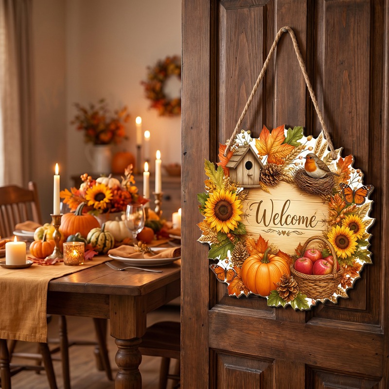 Fall Welcome Door Sign Autumn  - Home Decor Handicraft ulasan dan harga