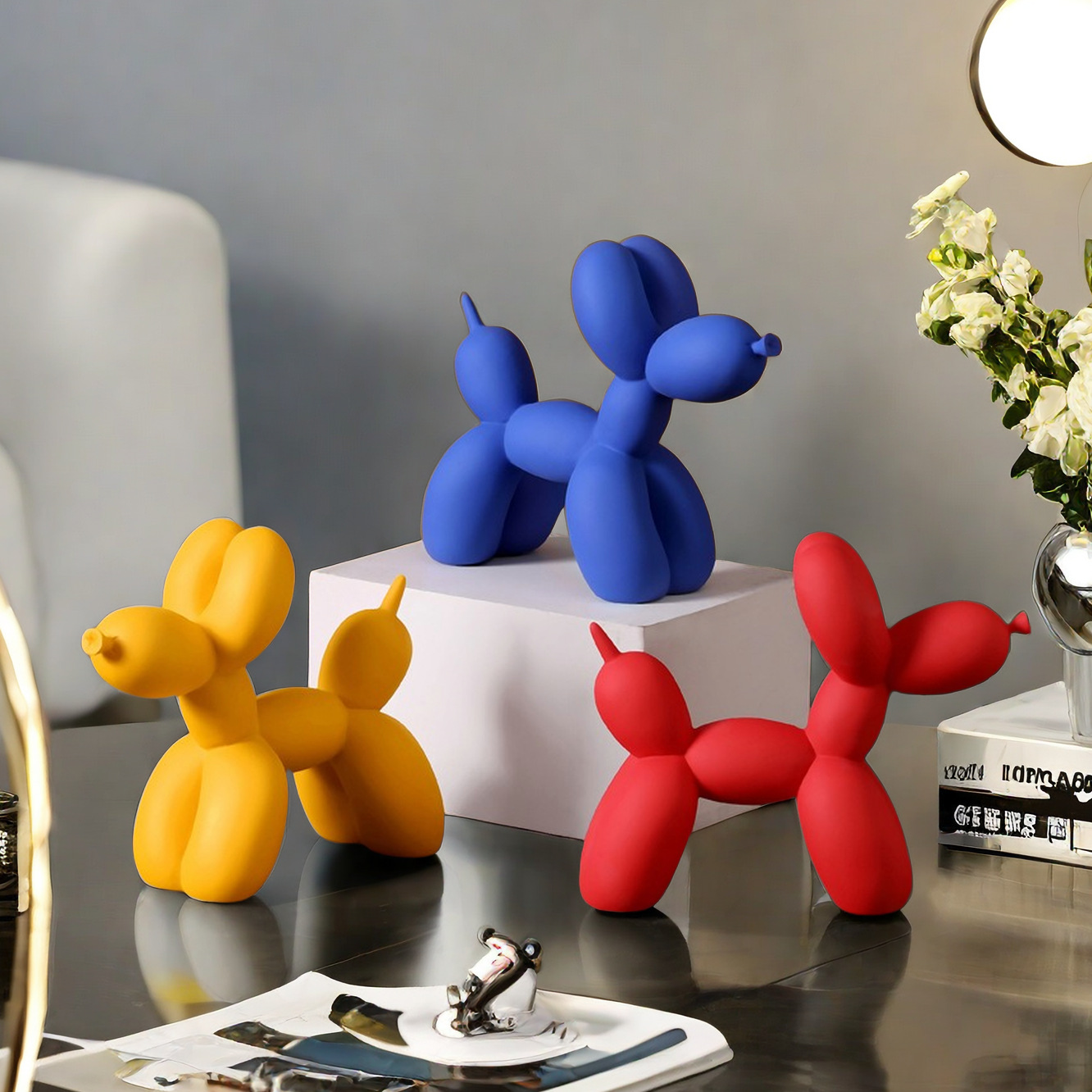 Solid Color Balloon Dog Statue - Home Decor Exhibition ulasan dan harga