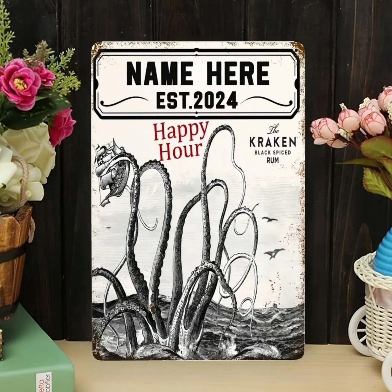 CIFbuy 2D Flat Vintage Kraken  - Home Decor Nautical ulasan dan harga