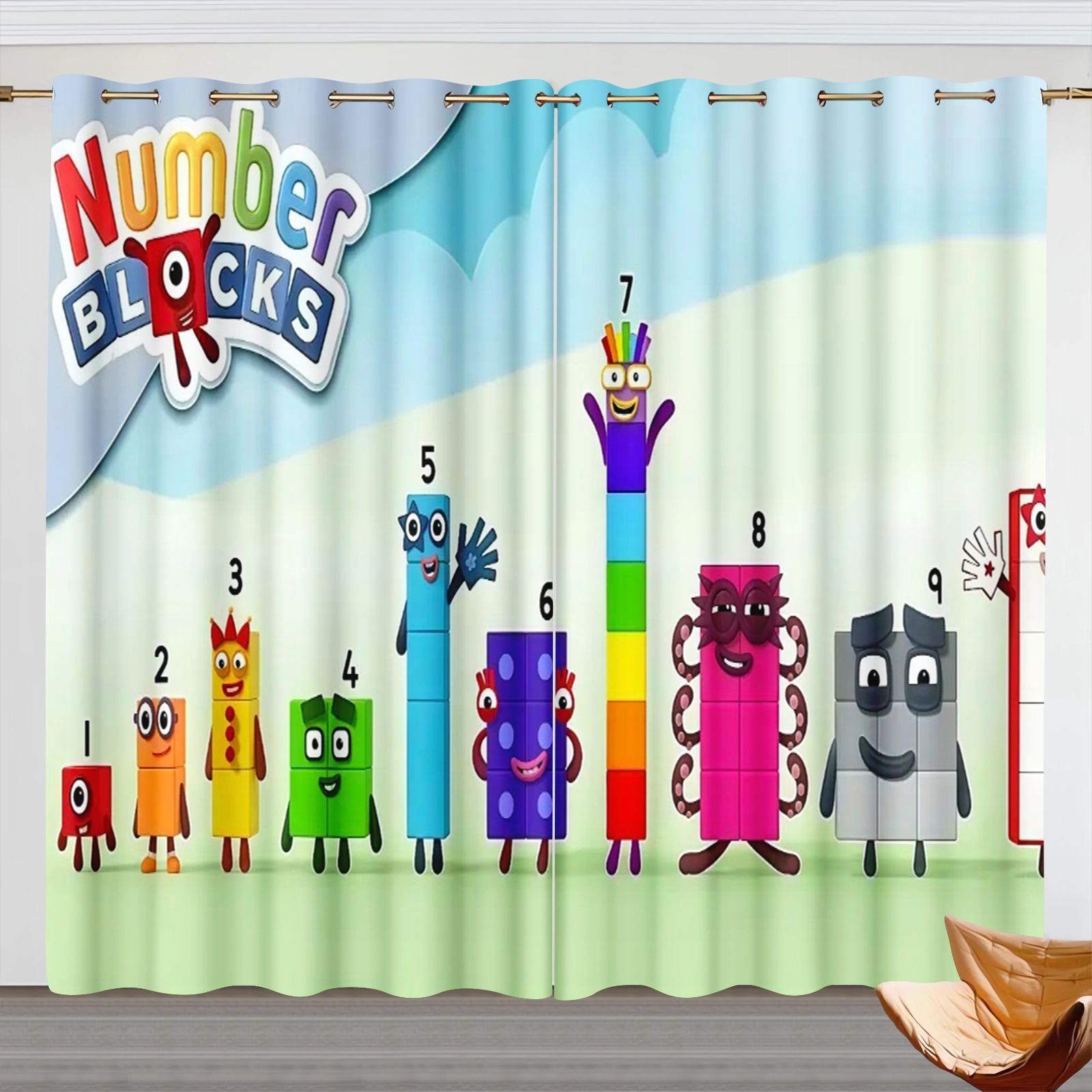Numberblocks Cartoon Curtains, - Home Decor Curtain ulasan dan harga