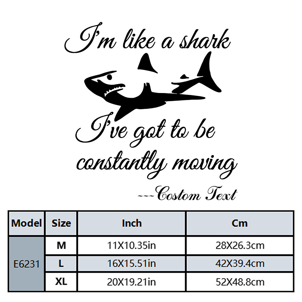 1PC NEW Shark Custom Name Self - Home Decor Wall Stickers ulasan dan harga