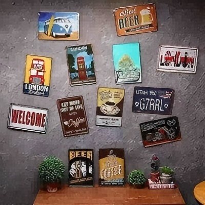 （2D Tin painting）Vintage Germa - Home Decor Jobs ulasan dan harga