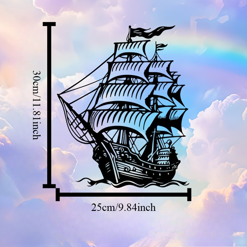 1pc Pirate Ship Metal Wall Art - Home Decor Nautical ulasan dan harga