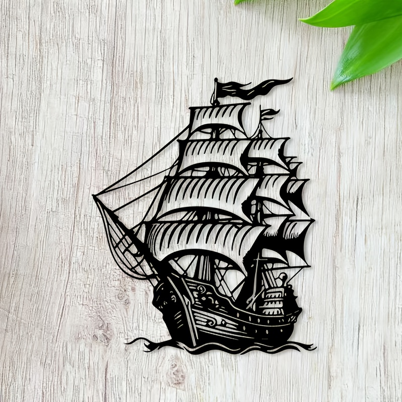 1pc Pirate Ship Metal Wall Art - Home Decor Nautical ulasan dan harga