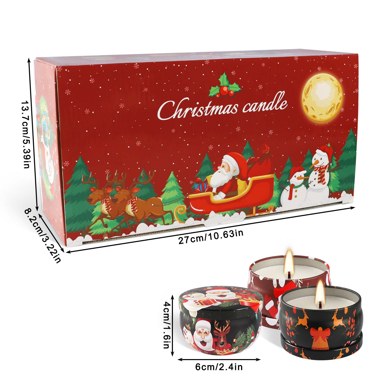 2.3 inch, 16-Piece Christmas S - Scented Candle Set ulasan dan harga