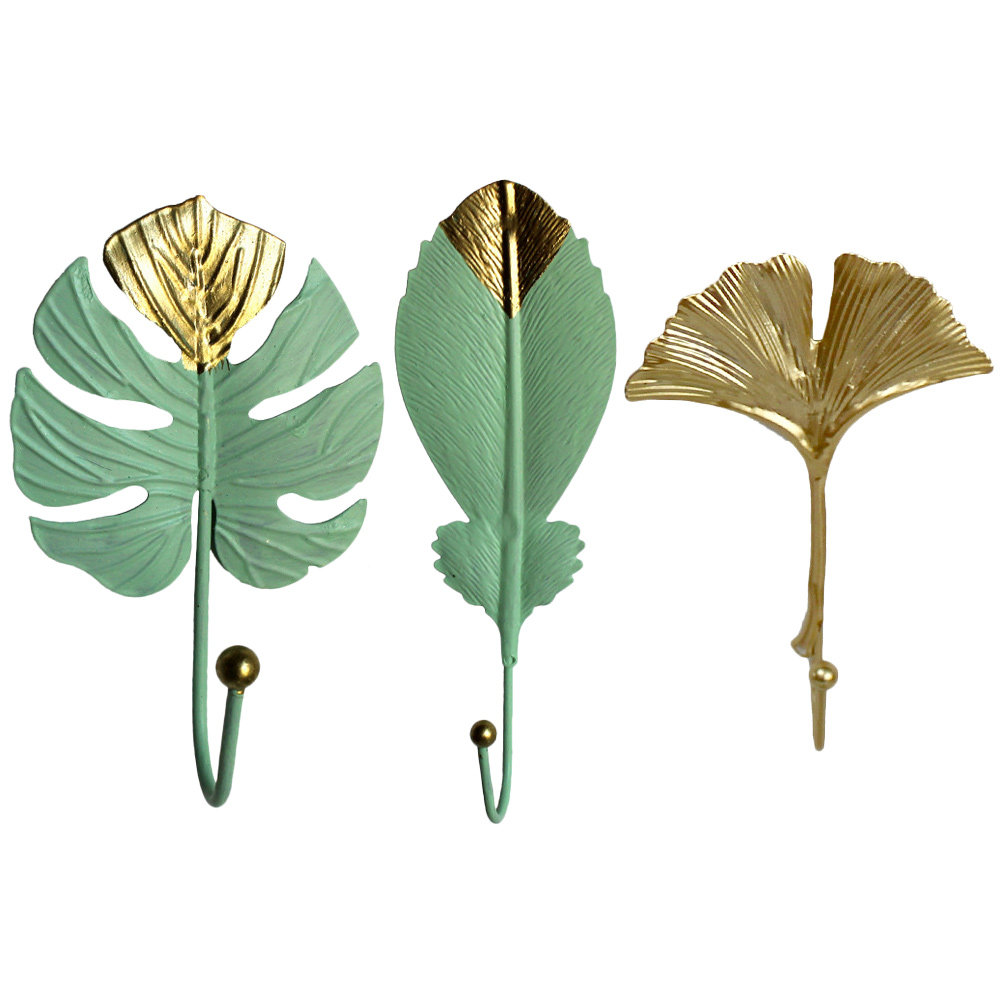 3Pcs Premium Leaf Style Hooks  - Home Decor Luxury ulasan dan harga
