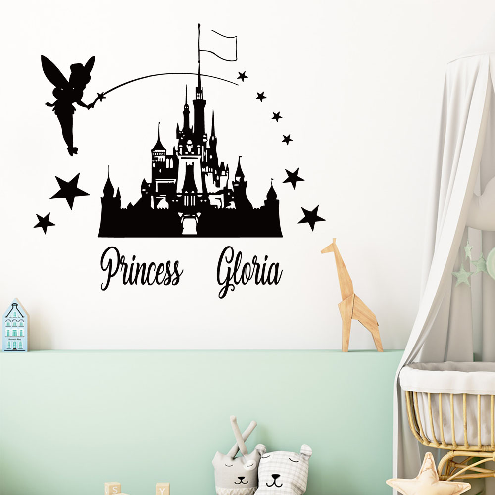 1PC Cartoon Fairy Castle Custo - Home Decor Wall Stickers ulasan dan harga