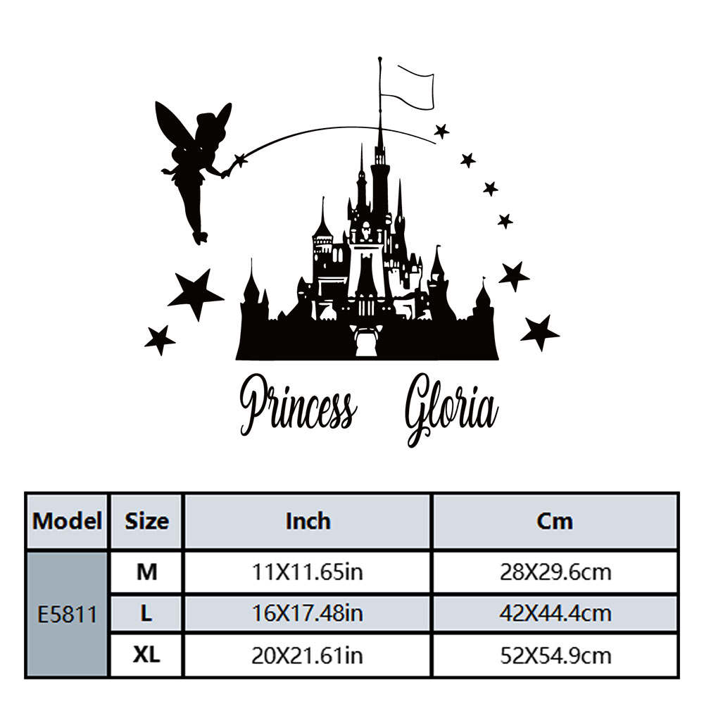 1PC Cartoon Fairy Castle Custo - Home Decor Wall Stickers ulasan dan harga
