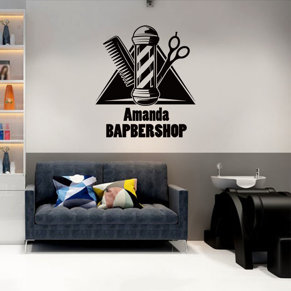 1PC Hot Sale Barbershop Person - Home Decor Wall Stickers ulasan dan harga