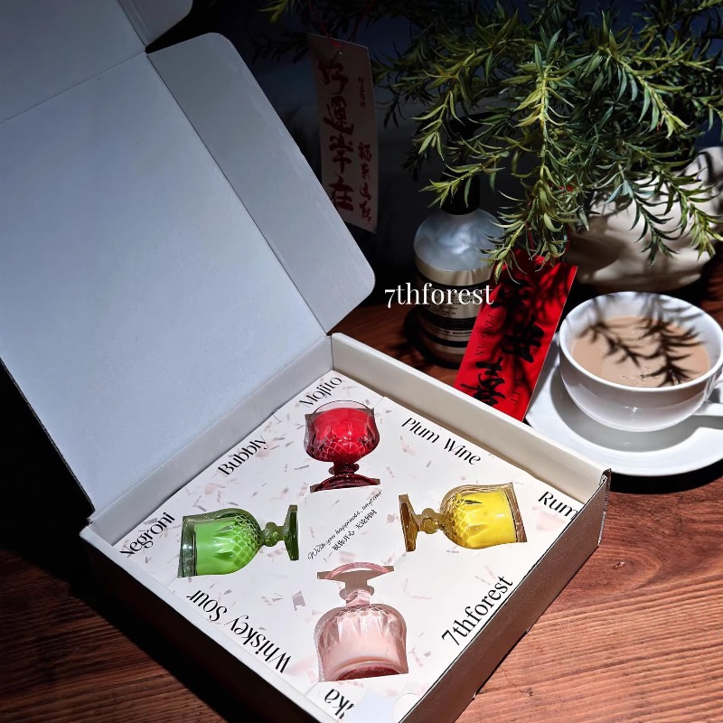 Scented Candle Gift Set Wine G - Scented Candle Set ulasan dan harga