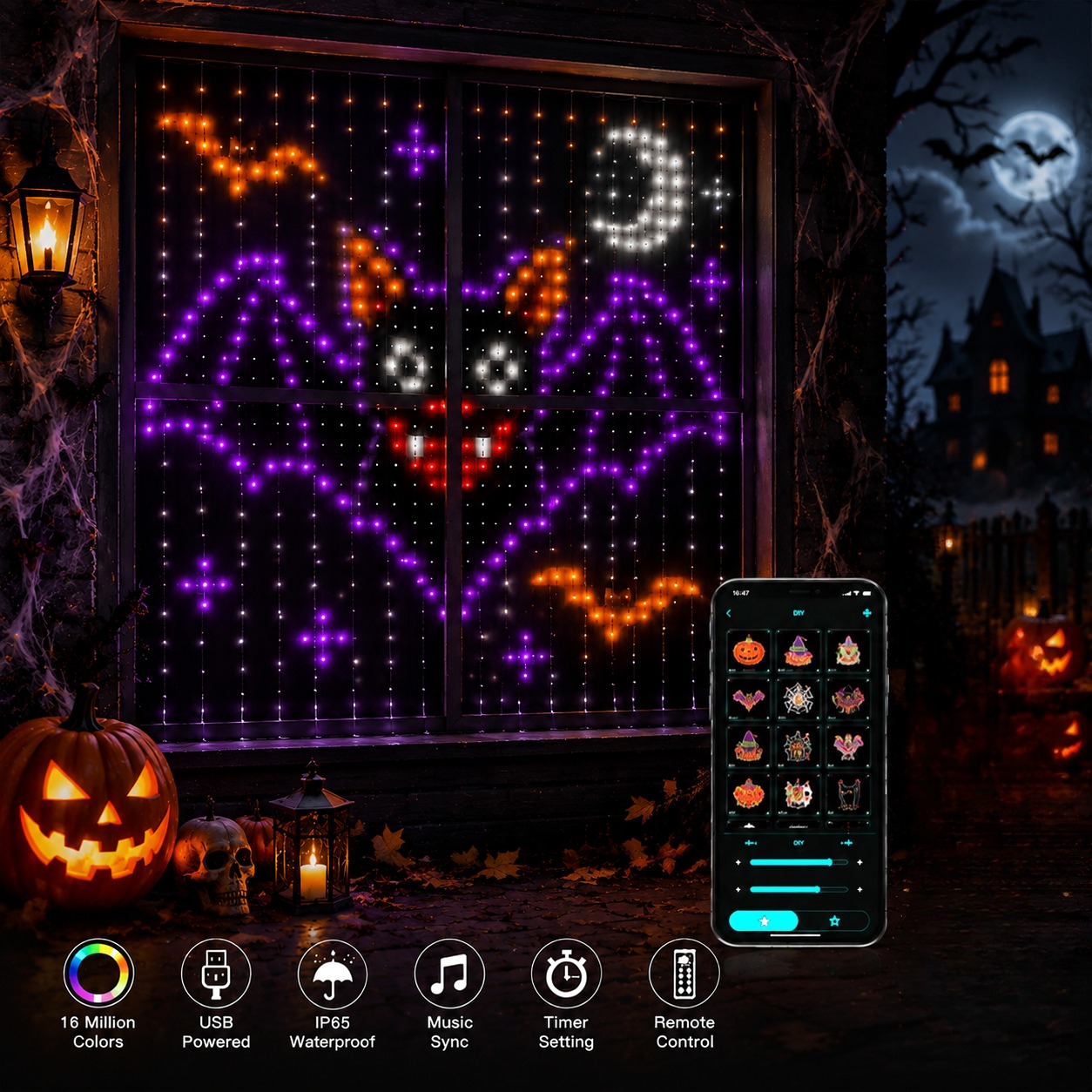 Halloween LED Smart Curtain Li - Home Decor App Free ulasan dan harga