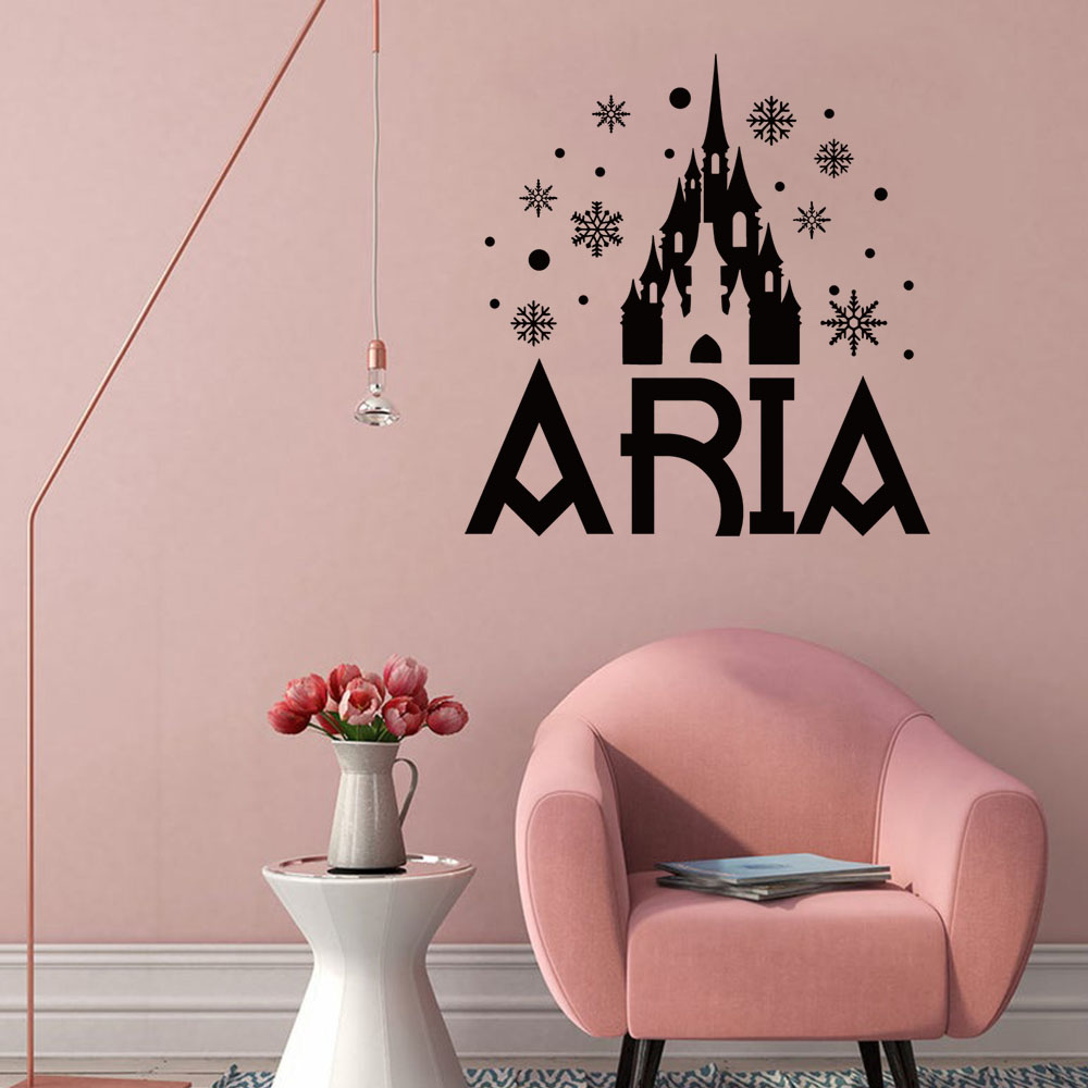 1PC Cute Castle Snowflake Cust - Home Decor Wall Stickers ulasan dan harga
