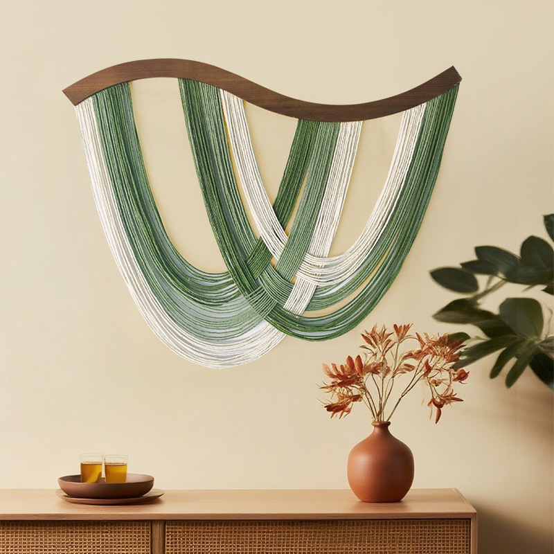 Curved Wooden Board Macrame Wa - Macrame Wall Hanging ulasan dan harga