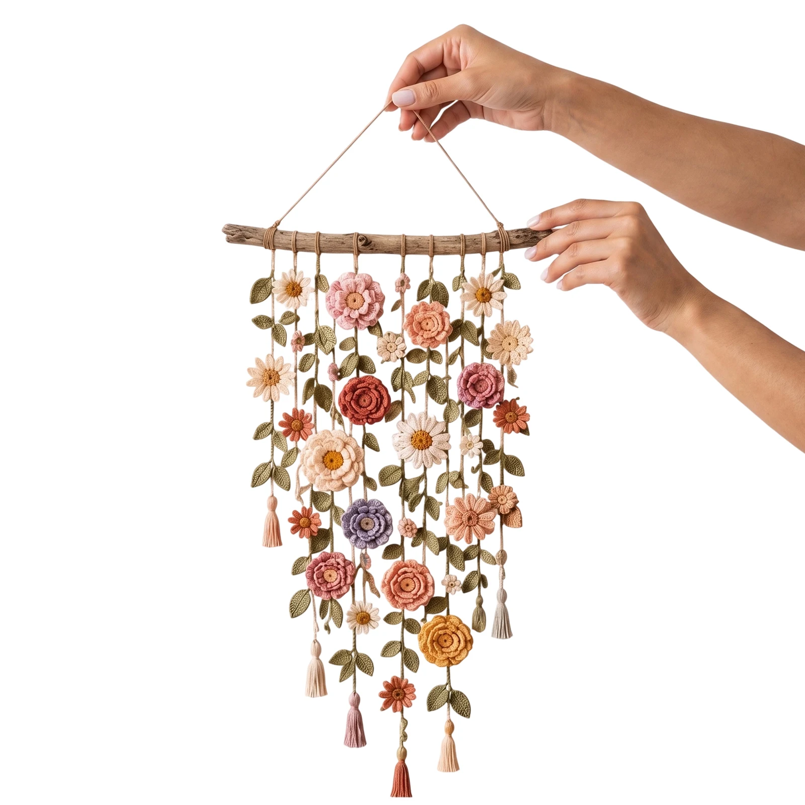 Floral Vine Decor Boho Crochet - Macrame Wall Hanging ulasan dan harga